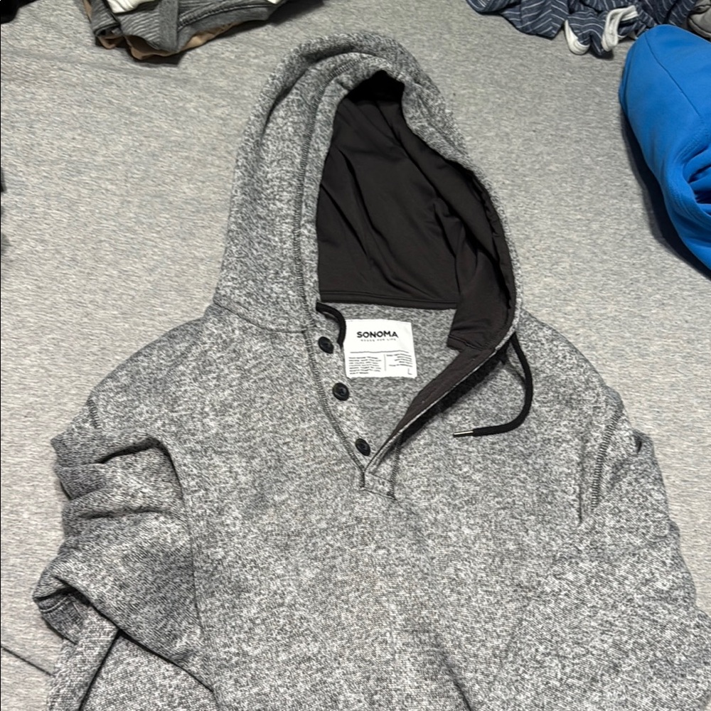 Sonoma Heathered Gray Hooded Pullover